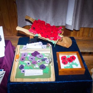 Animals of War Purple Poppies displays at opening of The Gathering Place 18 Oct 2015