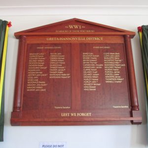 Greta Hansonville Honour Board 18 Oct 2015