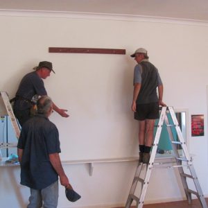 Hanging the Greta Hansonville Honour Board Oct 2015