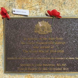 Memorial Plaque The Gathering Place 18 Oct 2015