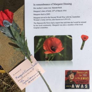Dinning Margaret ANZAC Service Greta Cemetery 23 April 2019