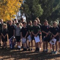 Greta Valley PS at Greta Cemetery 23 April 2019 with Headmaster Howard Gibson Greta Valley PS at Greta Cemetery 23 April 2019 with Headmaster Howard Gibson