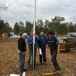 Setting up flag pole on 22 April for ANZAC Service Greta Cemetery 23 April 2019 (14)