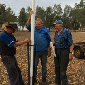Setting up flag pole on 22 April for ANZAC Service Greta Cemetery 23 April 2019 (17)