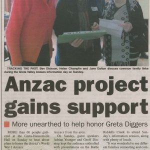 ANZAC Project gains support Wangaratta Chronicle May 7 2014 (2)