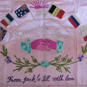 Silk kerchief JOhn Murray had made in Eygpt for his fiance Lilian Jones - Courtesy Nola McAllum Silk kerchief JOhn Murray had made in Eygpt for his fiance Lilian Jones - Courtesy Nola McAllum