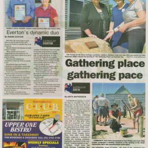 Unveilling of Stage 1 of The Gathering Place Wangaratta Chronicle 28 January 2015