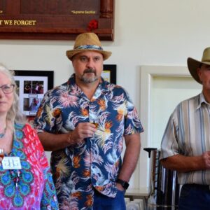 Ned and the Law Greta 22 February 2020 pre event toast, Kelly smith, Di Wescombe, Brad Webb & Trevor Dinning